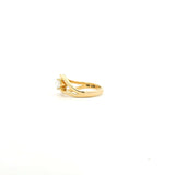 Rings 14K Gold Oval Pear Diamond Wave Ring