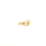 Rings 14K Gold Oval Pear Diamond Wave Ring