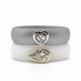Rings 14K gold Silicone Stretch East West Bezel Set Pear Diamond Ring, 1-1.2 cts Lab Grown