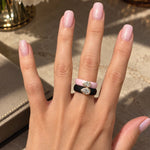 Rings 14K gold Silicone Stretch East West Bezel Set Pear Diamond Ring, .42-.45 cts Lab Grown