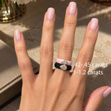 Rings 14K gold Silicone Stretch East West Bezel Set Pear Diamond Ring, .42-.45 cts Lab Grown