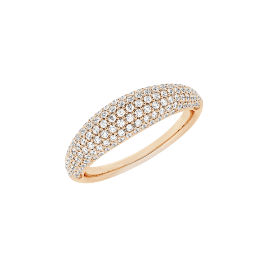 Rings 14K Gold Small Micro-Pave Diamond Dome Ring