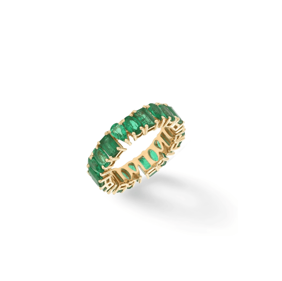 Rings 14K or 18K Gold Emerald Multi-shape Eternity Band