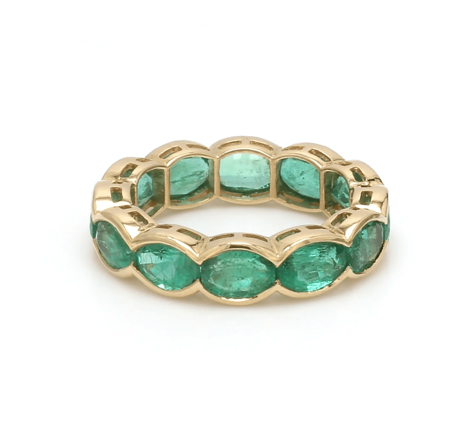 Rings 14K or 18K Gold Oval East West Bezel Set Eternity Band