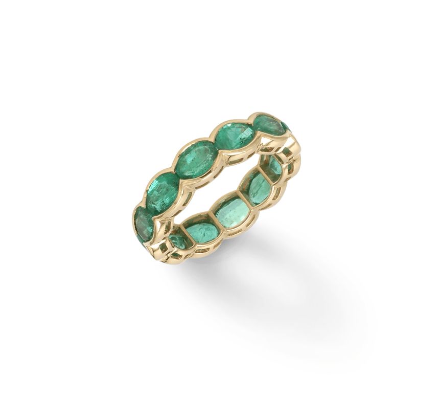 Rings 14K or 18K Gold Oval East West Bezel Set Eternity Band