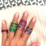 Rings 14K or 18K Gold Pave Ruby Eternity Band