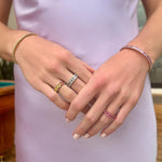 Rings 14K or 18K Gold Rainbow Sapphire and Diamond Eternity Band, Random Set