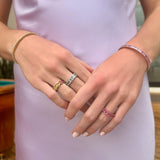 Rings 14K or 18K Gold Rainbow Sapphire and Diamond Eternity Band, Random Set