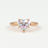 Rings 14K Rose Gold / 7 Heart Shape Diamond Solitaire Band