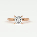 Rings 14K Rose Gold / 7 Princess Cut Diamond Solitaire Band