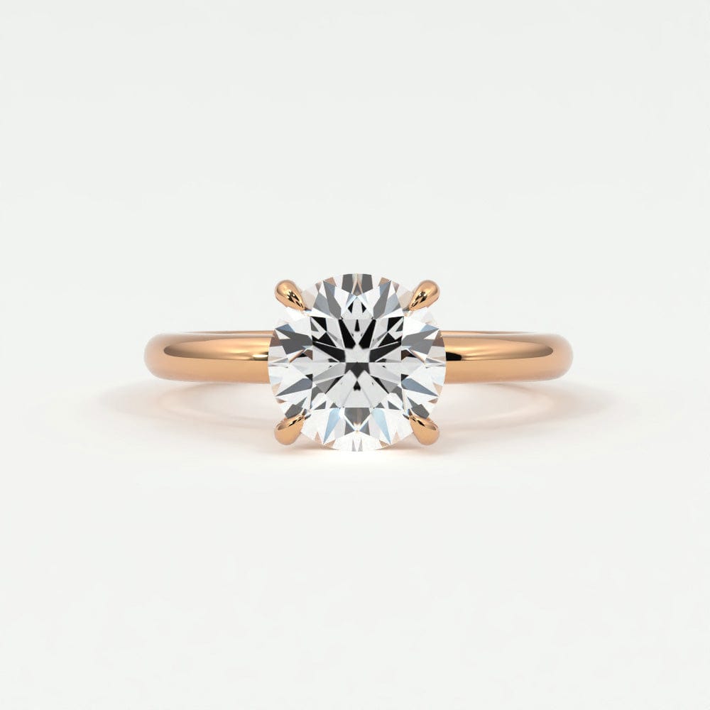 Rings 14K Rose Gold / 7 Round Brilliant Diamond Solitaire Band