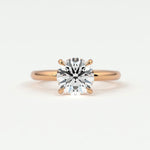 Rings 14K Rose Gold / 7 Round Brilliant Diamond Solitaire Band