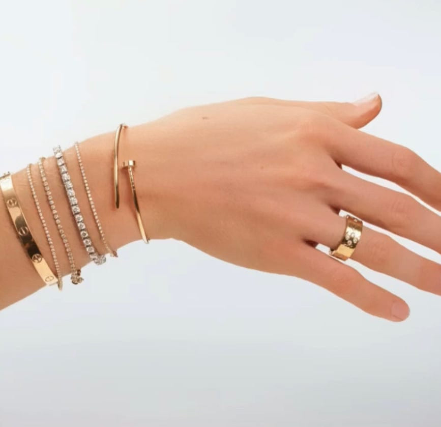 Rings 14K Solid Gold Thick Band with Diamonds Signature Ring