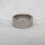 Rings 14K Solid Gold Thick Band with Diamonds Signature Ring