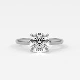 Rings 14K White Gold / 10.5 Round Brilliant Cut Pave Diamond Hidden Halo, Gold Band