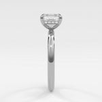 Rings 14K White Gold / 7 Asscher Cut Pave Diamond Hidden Halo, Gold Band