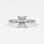 Rings 14K White Gold / 7 Radiant Cut Diamond Solitaire Band