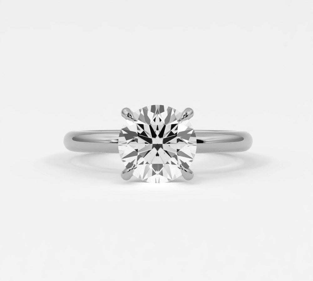 Rings 14K White Gold / 7 Round Brilliant Diamond Solitaire Band