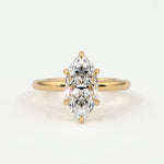 Rings 14K Yellow Gold / 10.5 Marquise Cut Hidden Halo Gold Band