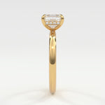 Rings 14K Yellow Gold / 7 Asscher Cut Pave Diamond Hidden Halo, Gold Band