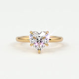 Rings 14K Yellow Gold / 7 Heart Shape Diamond Solitaire Band