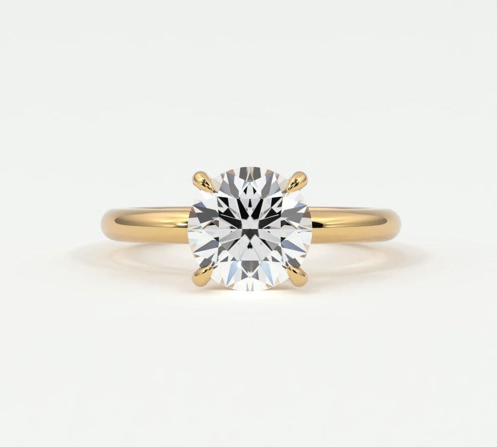 Rings 14K Yellow Gold / 7 Round Brilliant Diamond Solitaire Band