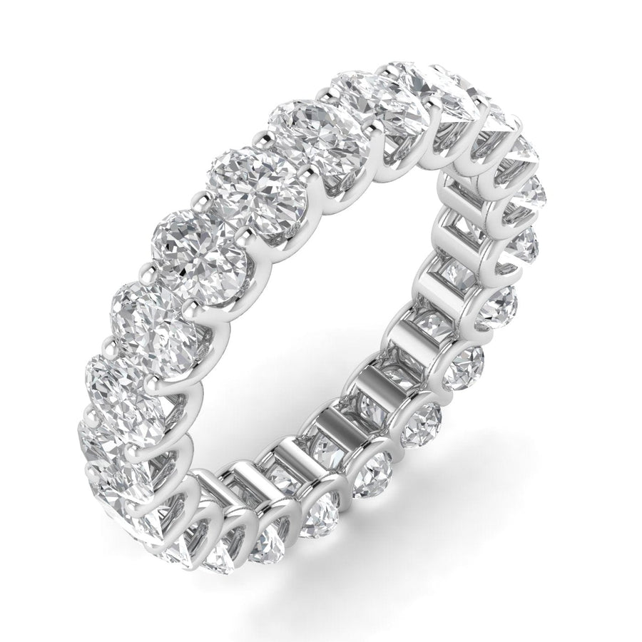 Rings 18K Gold and Oval Diamond Eternity Band, Lab Grown