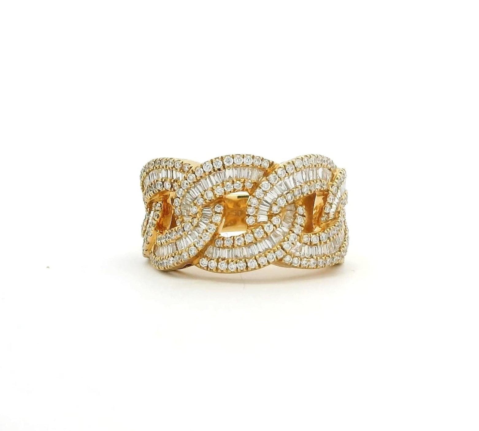 Rings 18K Gold Diamond Cuban Link Ring
