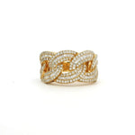 Rings 18K Gold Diamond Cuban Link Ring