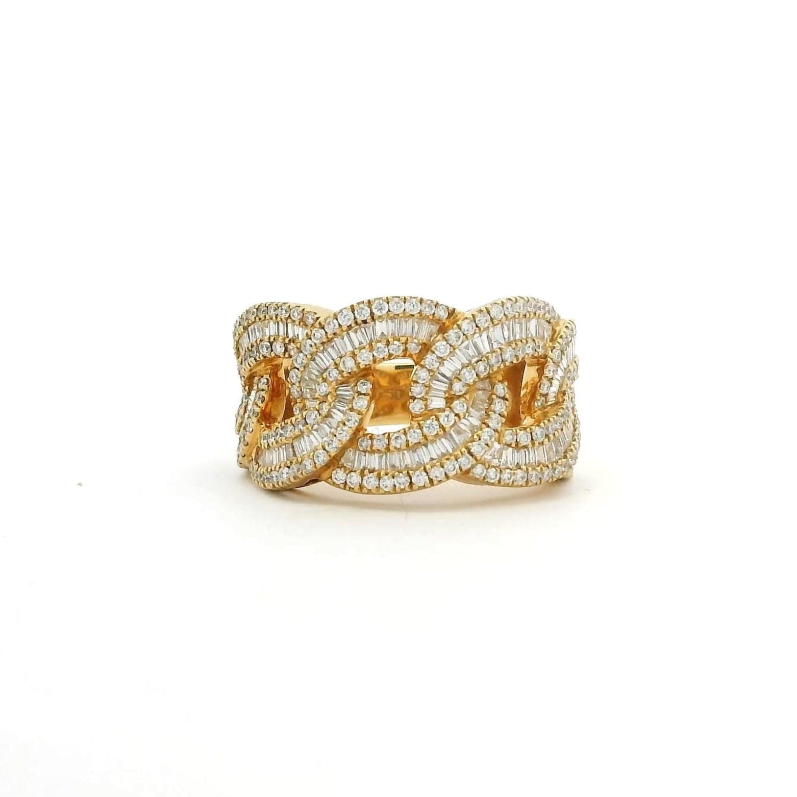 Rings 18K Gold Diamond Cuban Link Ring