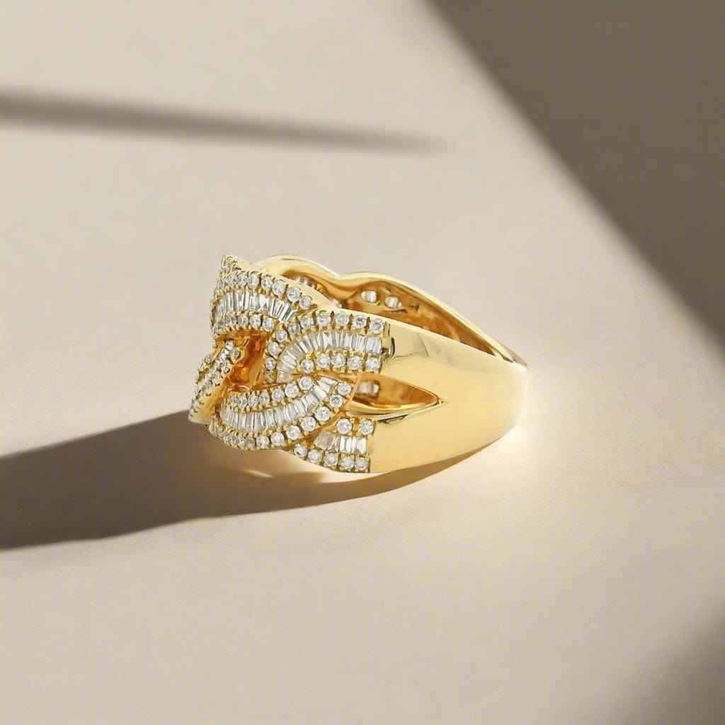Rings 18K Gold Diamond Cuban Link Ring