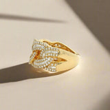 Rings 18K Gold Diamond Cuban Link Ring