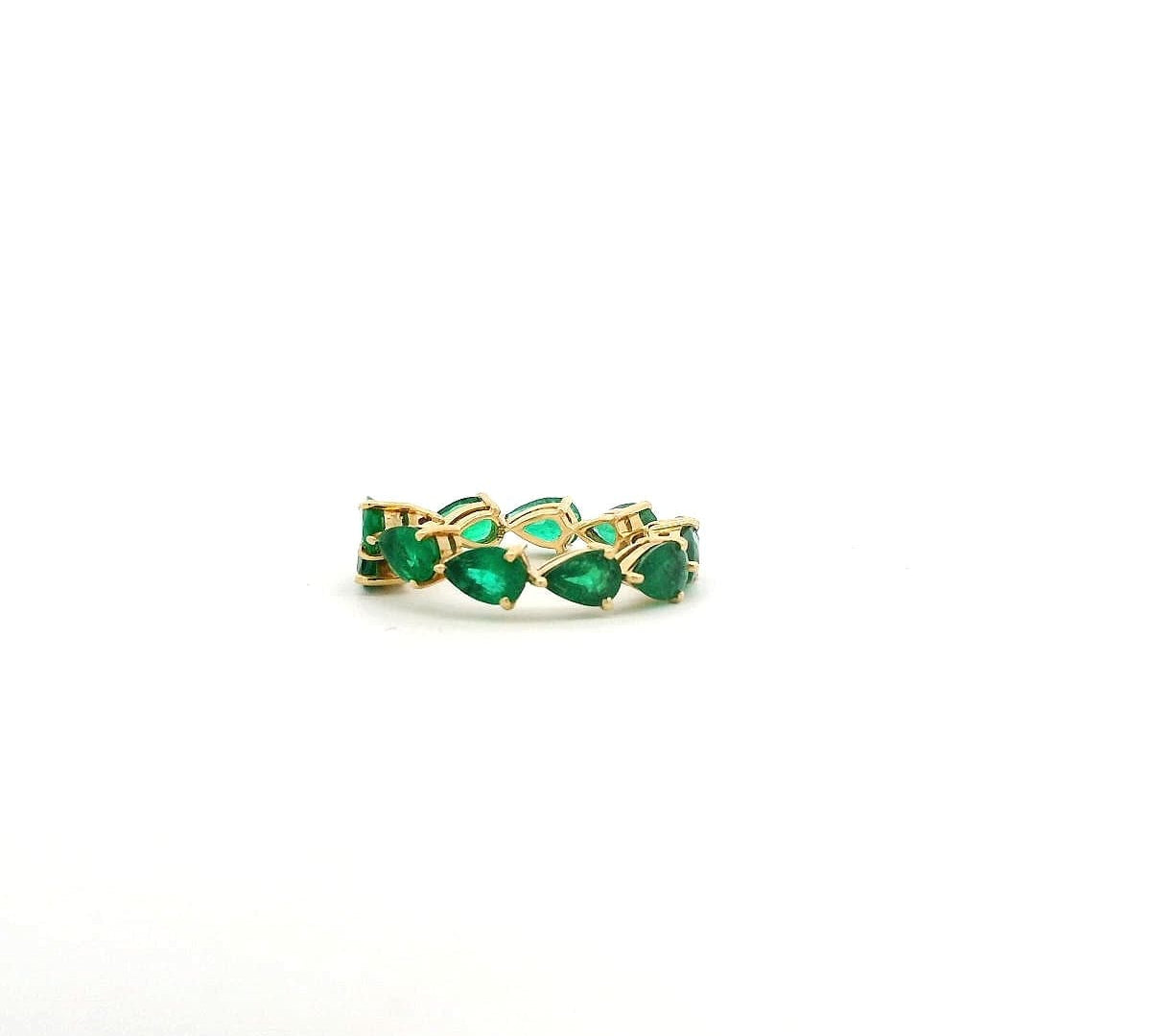 Rings 18K Gold East West Emerald Wrap Eternity Band