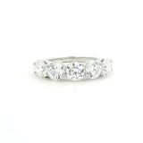 Rings 18K Gold Elevated Round 5 Diamond Band, Lab Grown