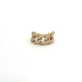 Rings 18K Gold Large Micro-Pave Puffy Cuban Link Chain Diamond Ring