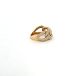 Rings 18K Gold Large Micro-Pave Puffy Cuban Link Chain Diamond Ring