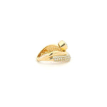 Rings 18K Gold Micro-Pave and Bezel Set Cushion Cut Diamond Wave Ring