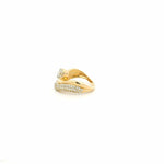 Rings 18K Gold Micro-Pave Bezel Oval Diamond Wave Ring, Lab Grown