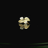 Rings 18K Gold Pear And Oval Diamond Wave Ring