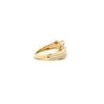 Rings 18K Gold Pear And Oval Diamond Wave Ring