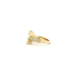 Rings 18K Gold Pear And Oval Diamond Wave Ring
