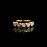 Rings 18K Gold Stretch Bezel Pave Diamond Eternity Ring