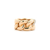 Rings 18K Gold Stretch Micro-Pave Cuban Link Chain Diamond Ring