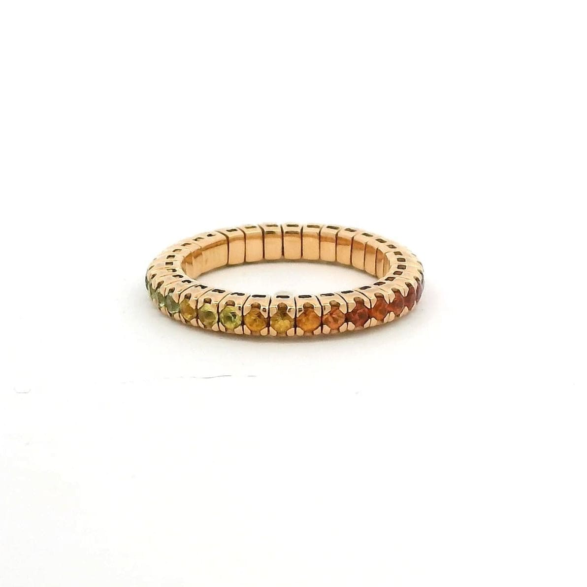 Rings 18K Gold Stretch Rainbow Sapphire Eternity Ring