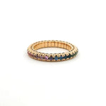 Rings 18K Gold Stretch Rainbow Sapphire Eternity Ring