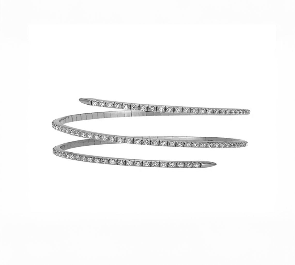 Rings 18K Stretch Gold and Diamond Wrap Around Bracelet