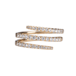 Rings 18K Stretch Gold and Diamond Wrap Around Ring