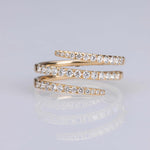 Rings 18K Stretch Gold and Diamond Wrap Around Ring
