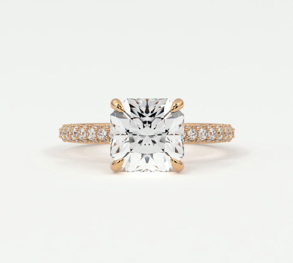 Rings 4 / Rose gold / Simple Solitaire Princess Cut Diamond Engagement Rings