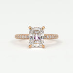 Rings 4 / Rose gold / Simple Solitaire Radiant Cut Diamond Engagement Rings